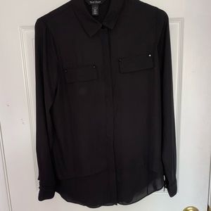 White and Black black mesh shirt